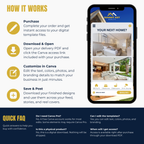 Phone screen displaying a digital design platform with text explaining how to use it.