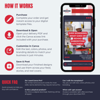Instructions on how to use a digital template from Emberstone Kitchen on a smartphone screen.