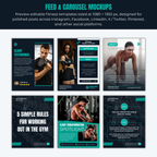 Fitness templates for coaches and personal trainers with various images and text.