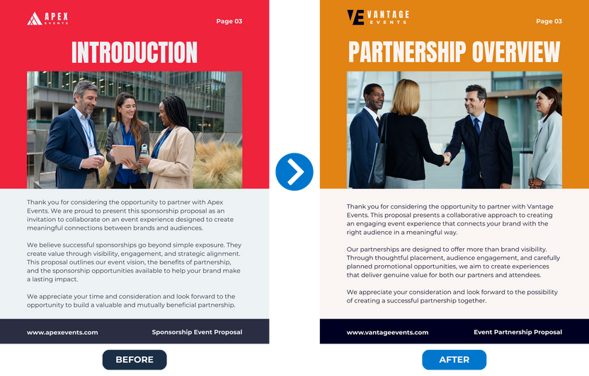 Before and after example showing a customizable Digital Nova Canva social media template