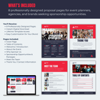 Professional proposal template for event planners with design elements and branding.