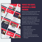 Sponsorship proposal template with event details and sponsor benefits on a dark blue background