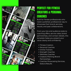 Collage of fitness professional templates with promotional text for fitness creators and personal coaches.