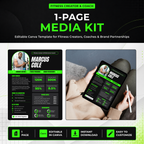 Fitness Coach Media Kit Canva Template for Personal Trainers and Fitness Creators