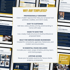 Promotional graphic for photo template services with text and images of templates.