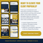 Business proposal Canva template with pricing team details and contact information