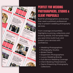 Wedding photography template with promotional text on a black background